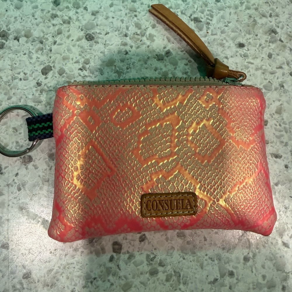 Consuela Vibrant Pink and Gold Pouch